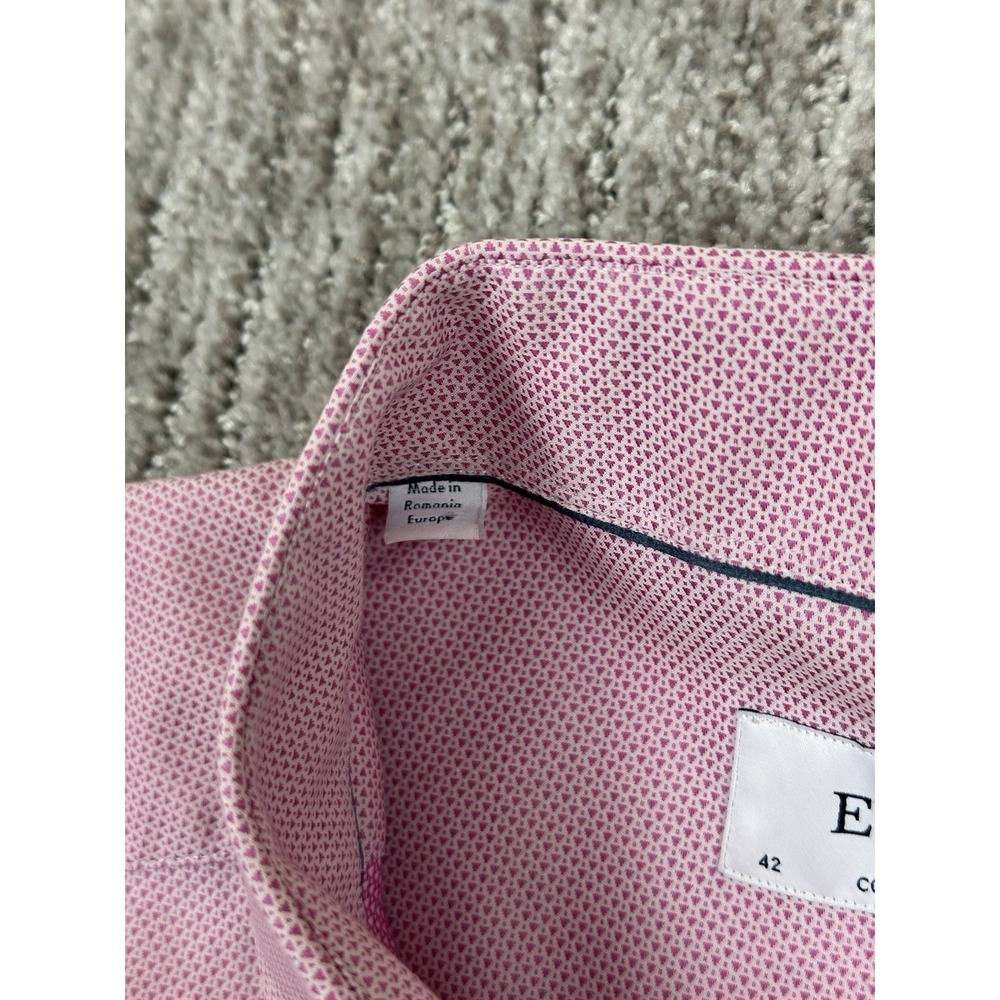 Eton Shirt Mens 16.5 42 Pink Contemporary Fit Dress Long Sleeve Button Front - Picture 5 of 12
